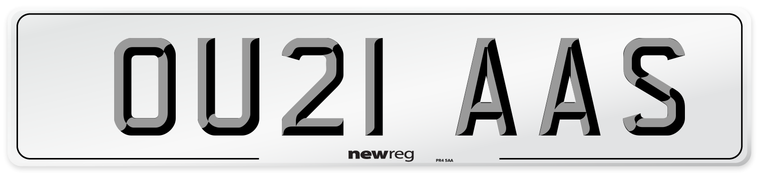 OU21 AAS Number Plate from New Reg